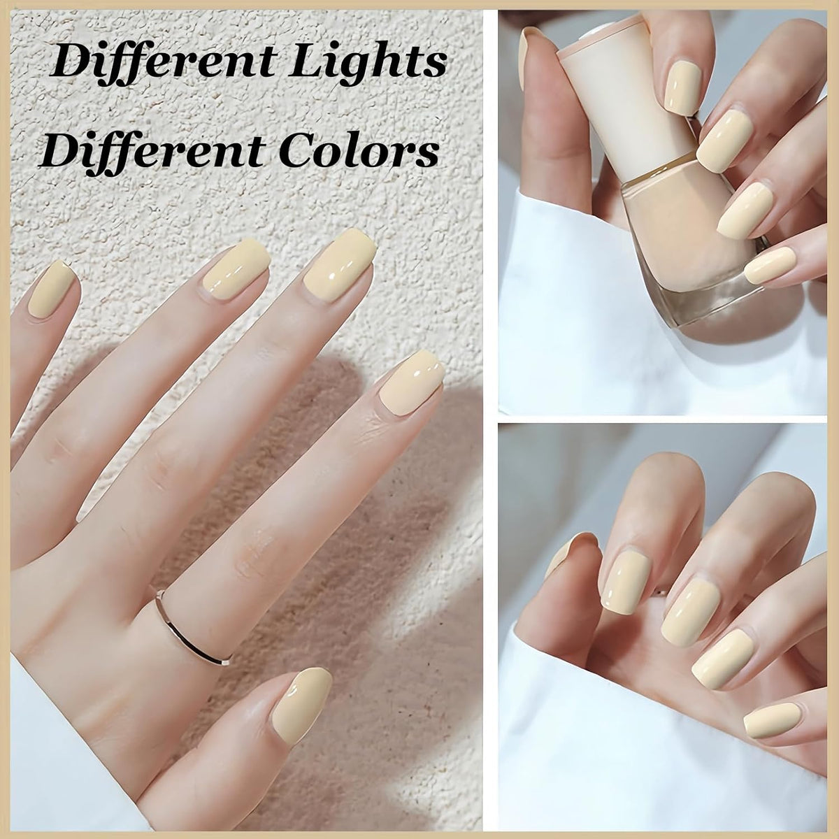 Pastel Yellow Quick-Dry Nail Polish – 15ml Glossy Air Dry Nail Lacquer