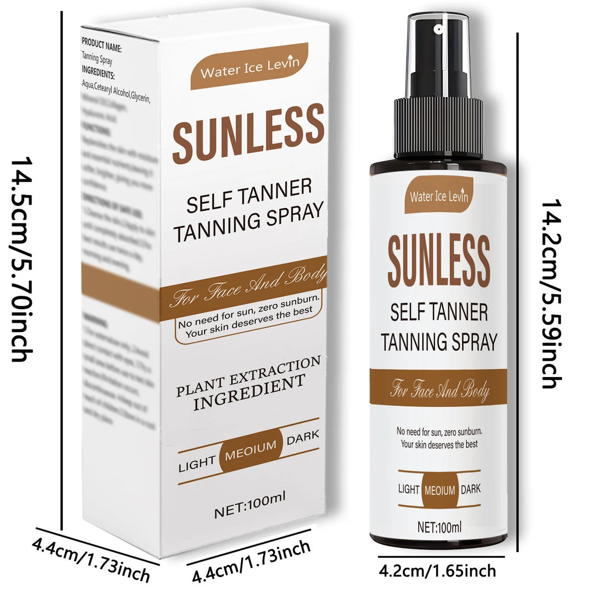 Self-Tanning Spray - Natural Brown Tone, Formaldehyde-Free