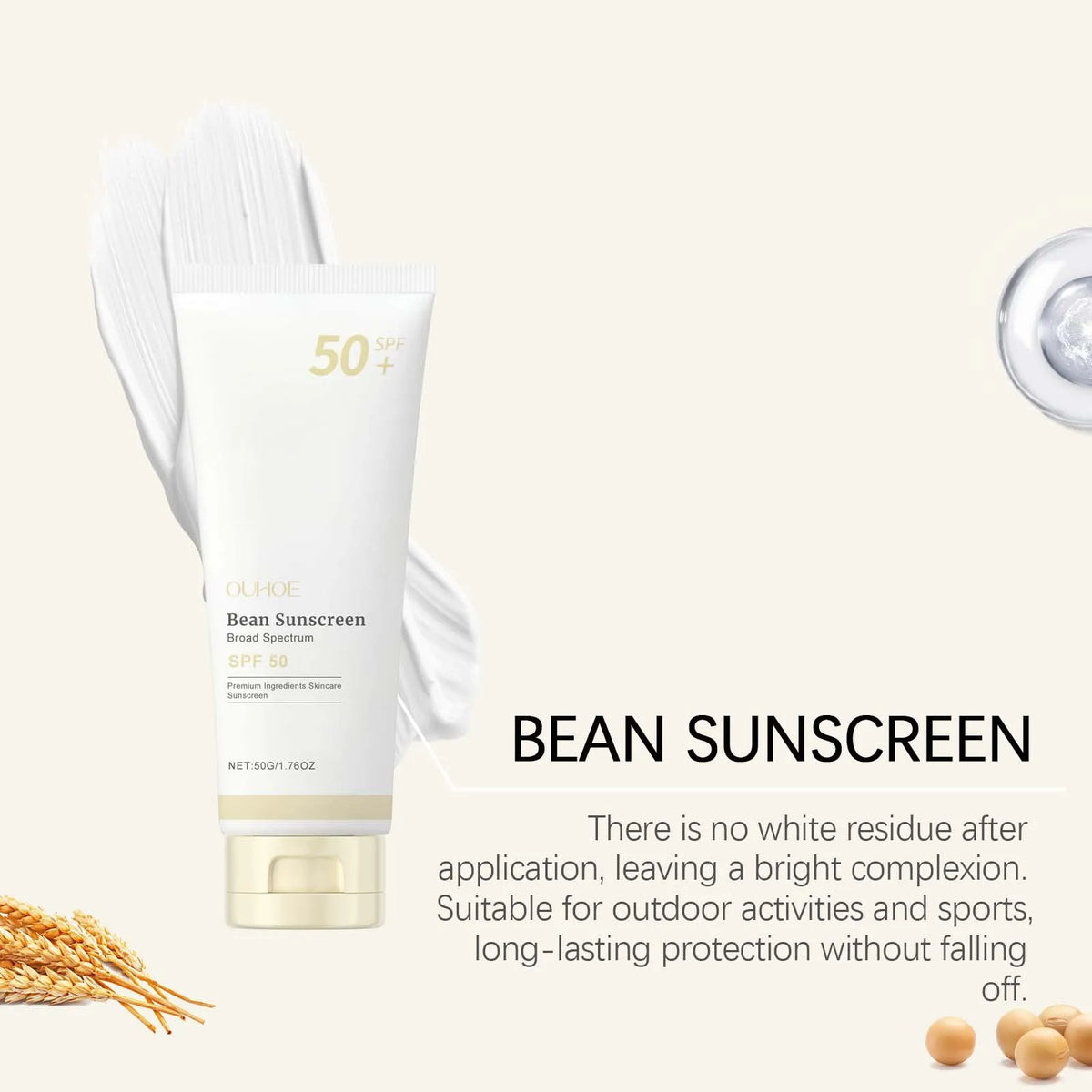 SPF 50+ Mild Moisturizing Sunscreen Soothe Cool Sunblock UVA/UVB