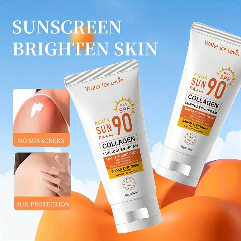 SPF 90 PA+++ Collagen Sunscreen Cream - Broad Spectrum