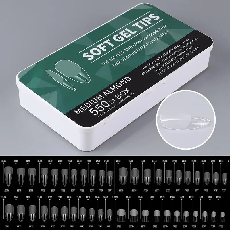 Medium Coffin Apricot Soft Gel Nail Tips