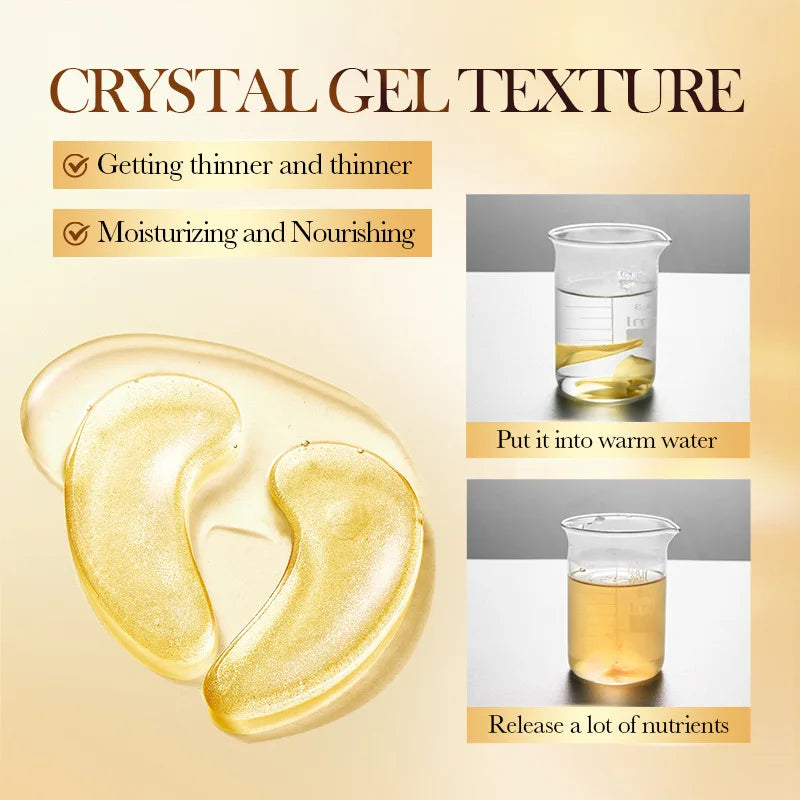 20Pcs=10Pairs Gold Collagen Crystal Eye Mask Skincare Eye Patches
