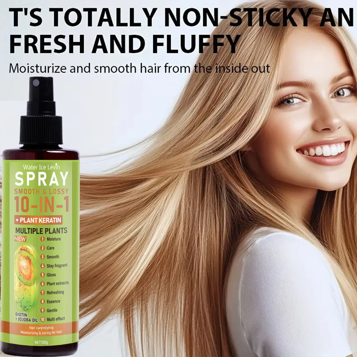 10-in-1 Hair Essence Spray with Plant Keratin Biotin - Hydrating