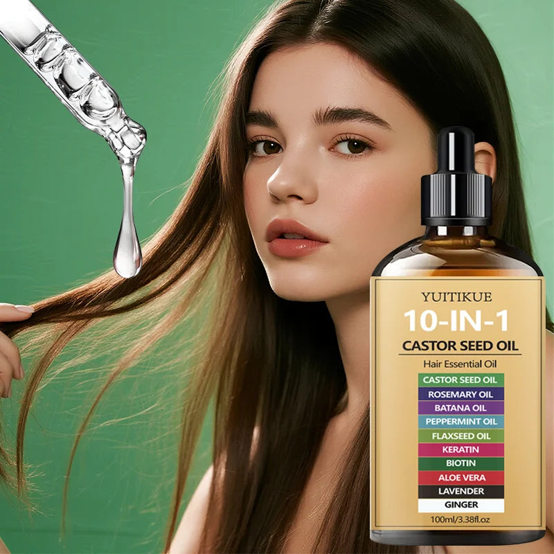 10-in-1 Castor Hair Essential Oil 100ml - Nourishing Scalp Oil