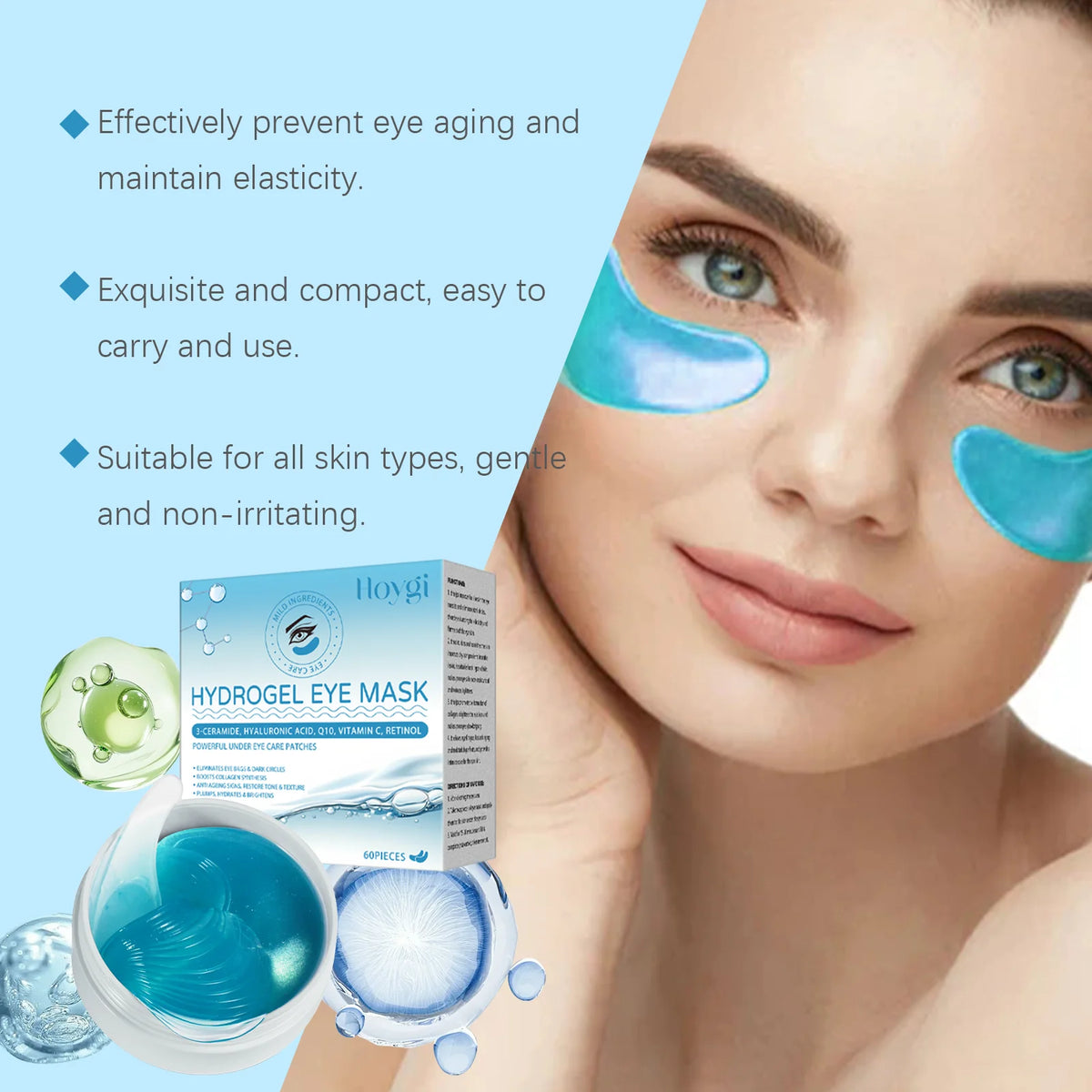 Hoygi Retinol Eye Mask Patch Hydrating Gel Eye Patche Anti Dark