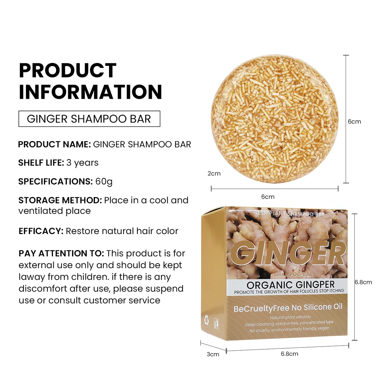 Ginger Tea Tree Soap Shampoo Bar Deep Cleansing Purifying Oil