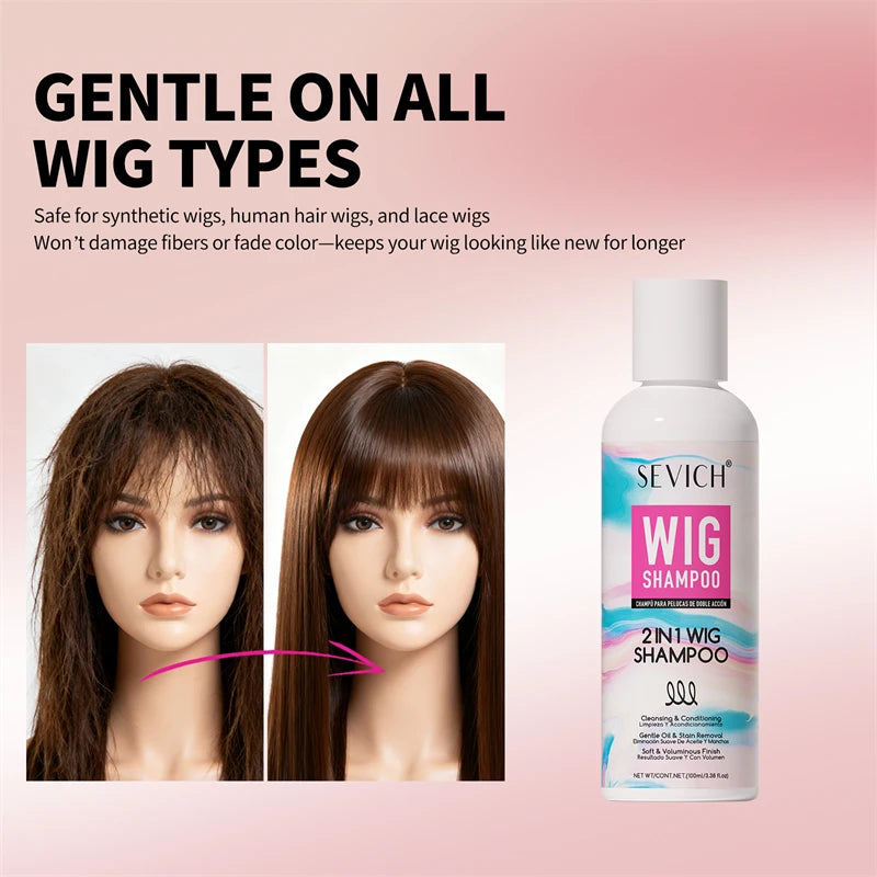 2-IN-1 Professional Wig Shampoo Conditioner Deep Cleansing