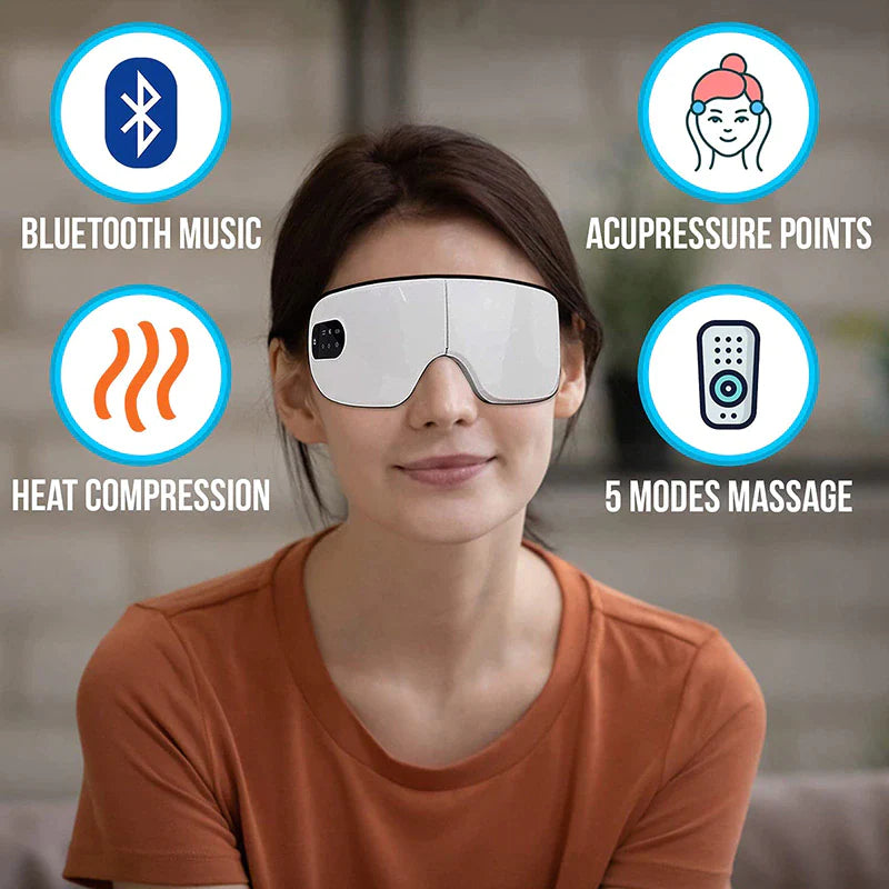4D Smart Heated Eye Massager with Bluetooth and Vibration