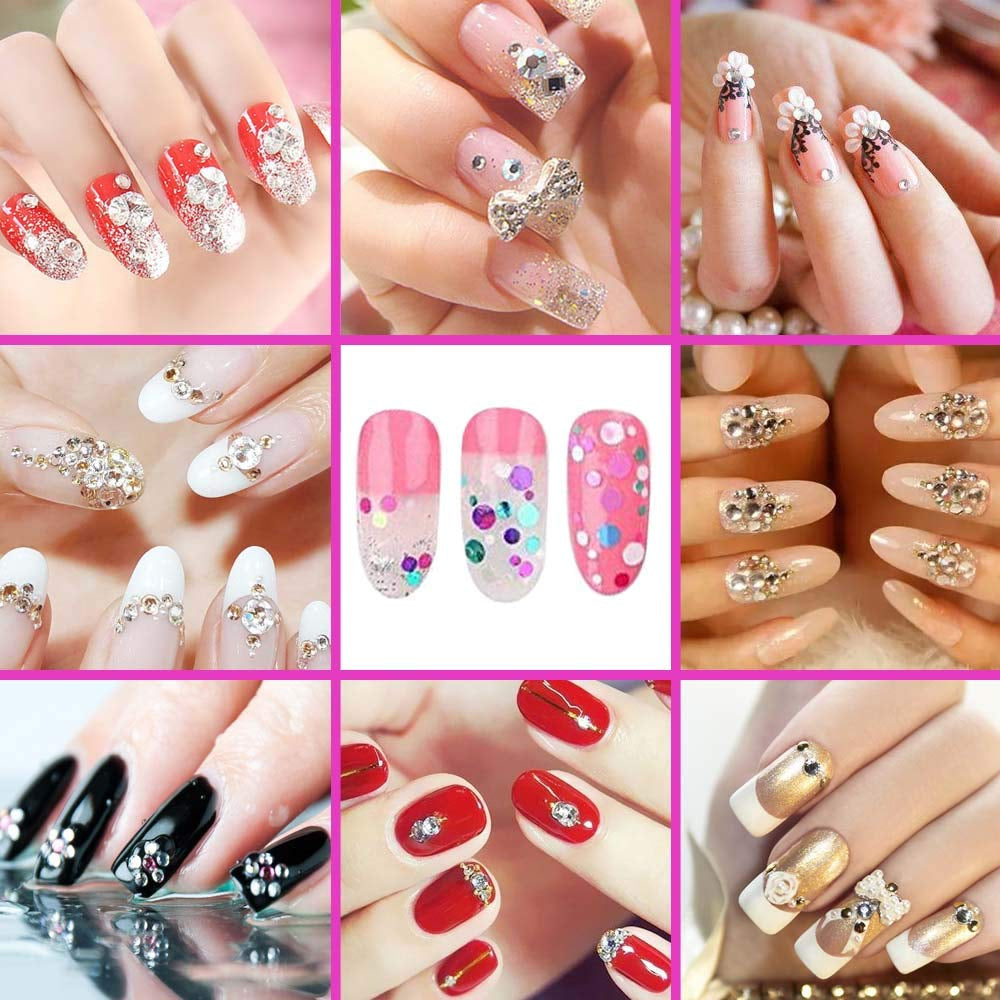 Nail Art Rhinestones Kit – 6400 Pcs, with Tweezers and Wax Pen