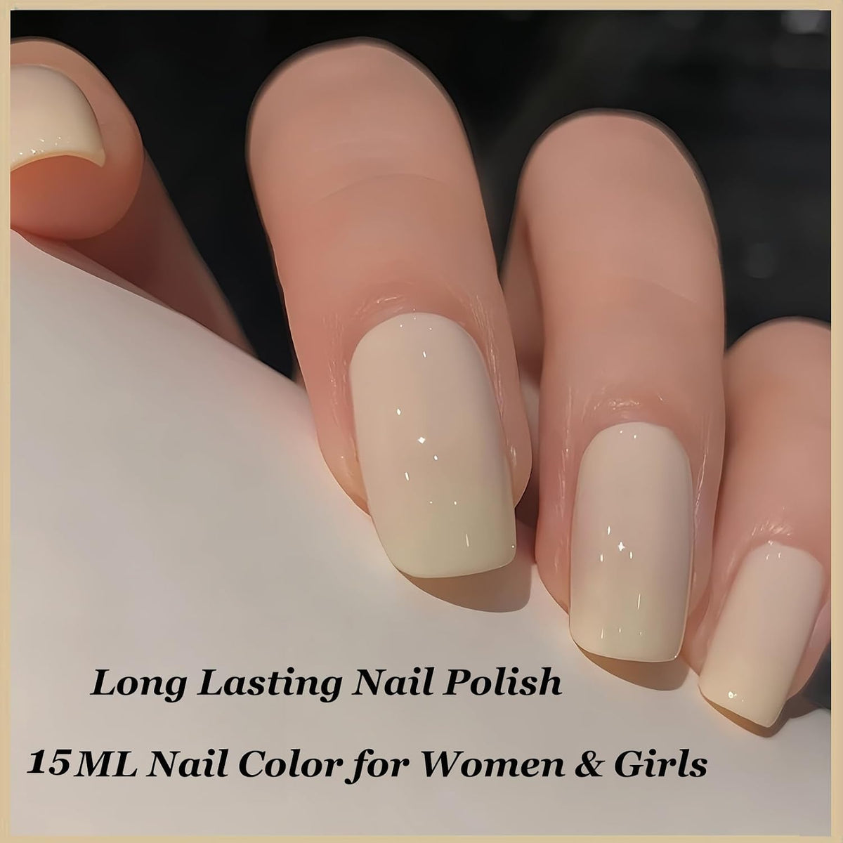 Pastel Yellow Quick-Dry Nail Polish – 15ml Glossy Air Dry Nail Lacquer