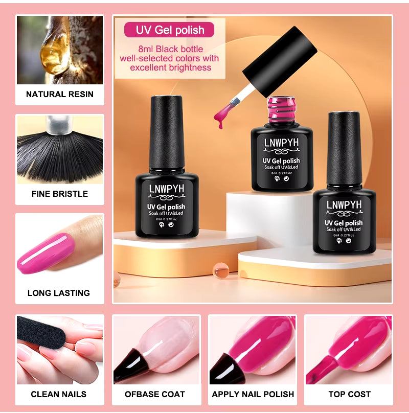 Gel Nail Polish Starter Kit with UV Lamp