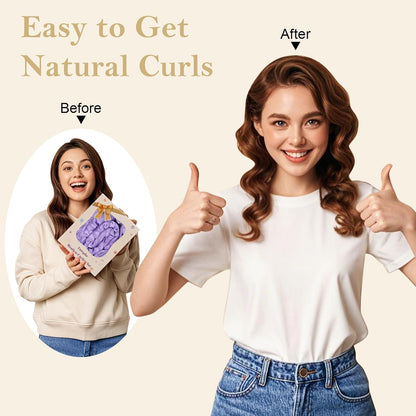 Satin Heatless Hair Curler Set – 8 Pcs Overnight Curling Headband