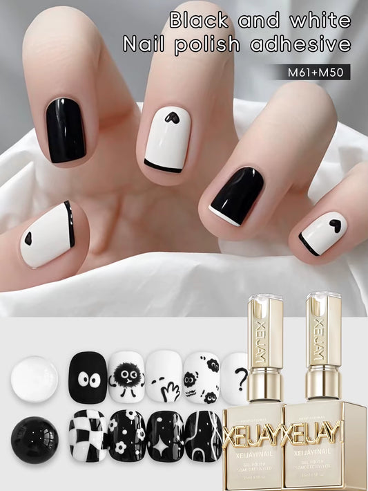 Black and White Gel Nail Polish Set