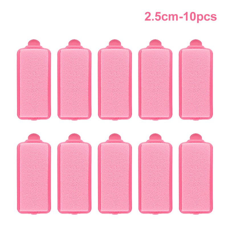 Foam Hair Rollers – 10 Pack, Pink Sponge Curlers, 2.5 cm