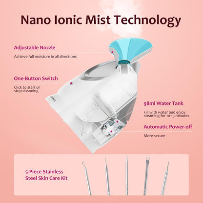 Hot Mist Facial Steamer for Home Spa Use