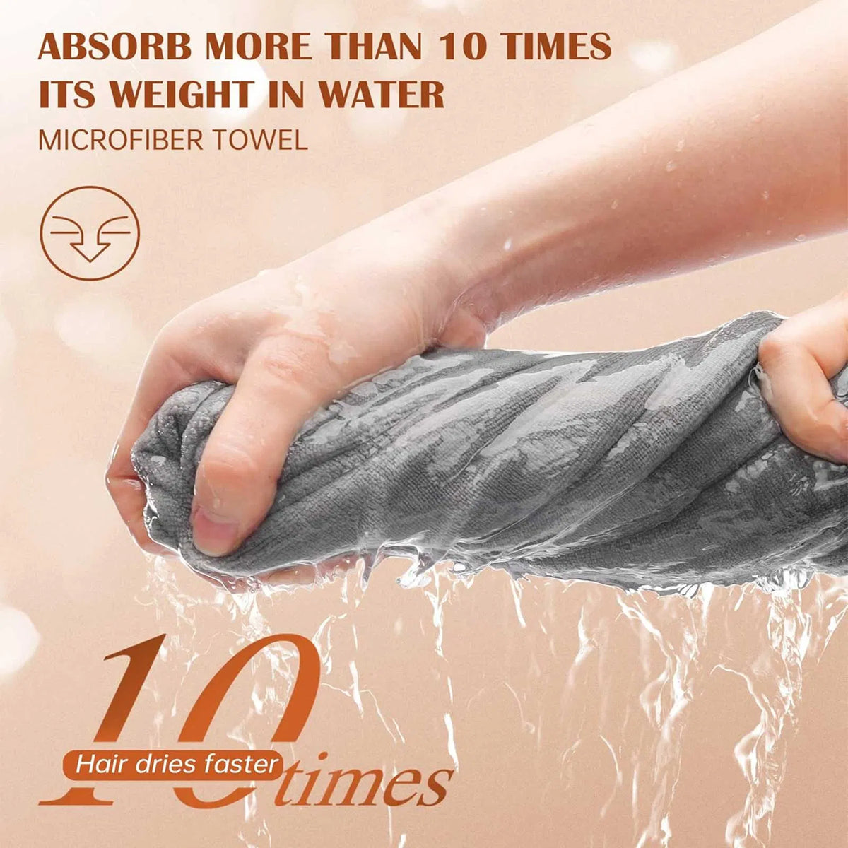 Microfiber Hair Towel Wraps, 3 Pack