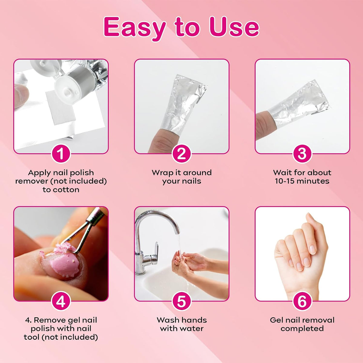 400-Piece Nail Polish Remover Foil Wraps – Soak-Off Gel Polish Removal Wraps