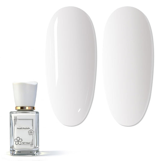 White Quick-Dry Nail Polish – 14ml Chip-Resistant Nail Lacquer