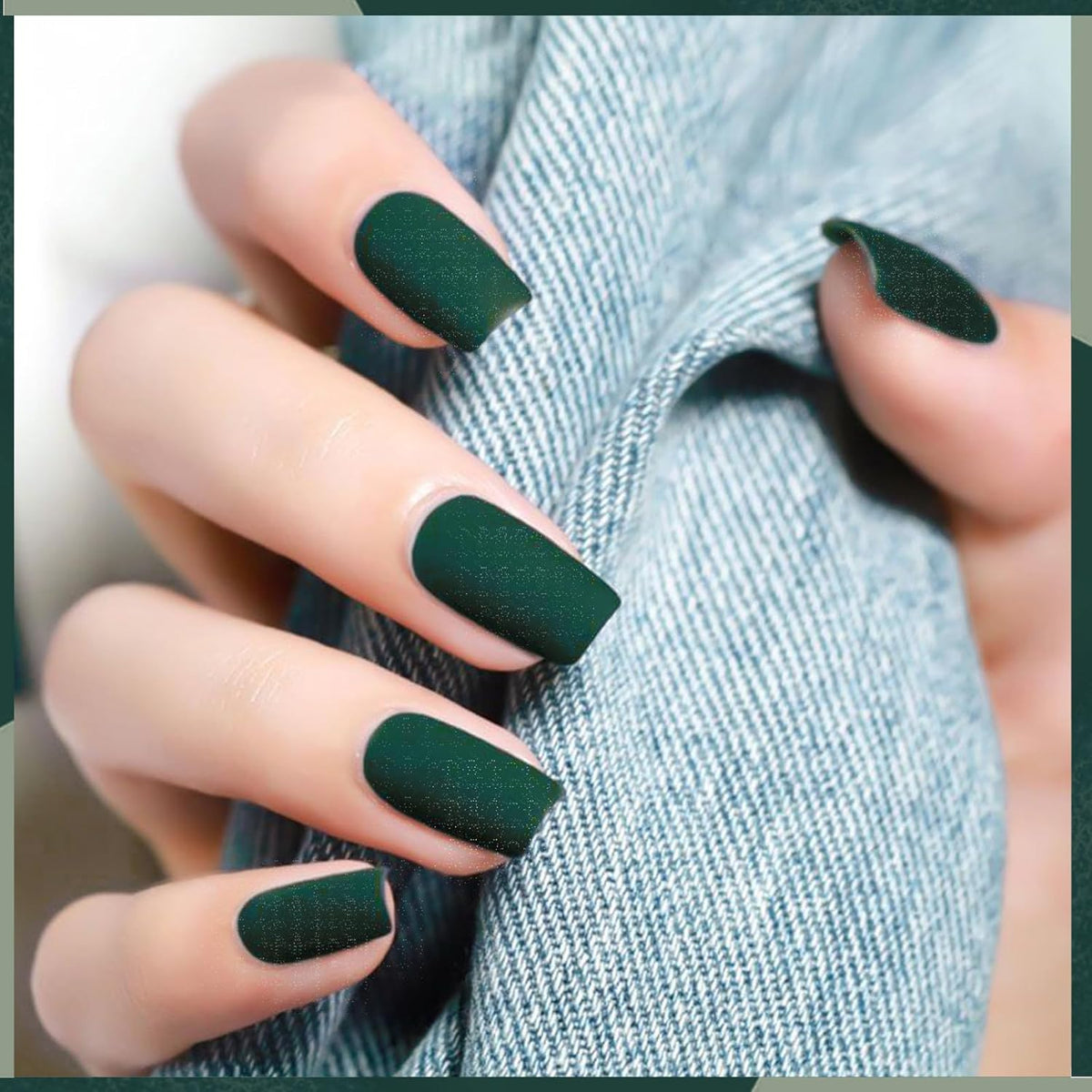 Velvet Emerald Matte Green Nail Polish – Quick-Dry Shimmery Forest Green Nail Lacquer