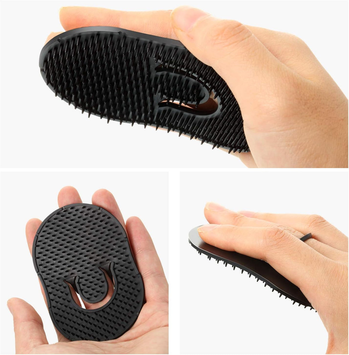 Pocket Palm Combs – 6 Pcs, Black Hand Combs with Finger Loop