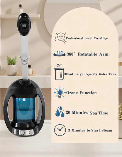 Professional Nano Ionic Facial Steamer – Warm Mist Spa Face Steamer