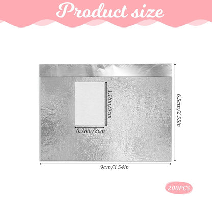 200-Piece Gel Nail Polish Remover Foil Wraps with Cotton Pads