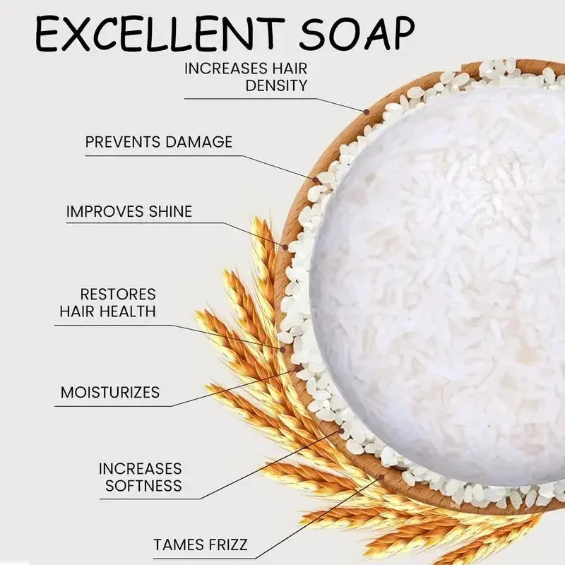 Rice Water Solid Shampoo Bar – Hair Cleansing Soap Bar