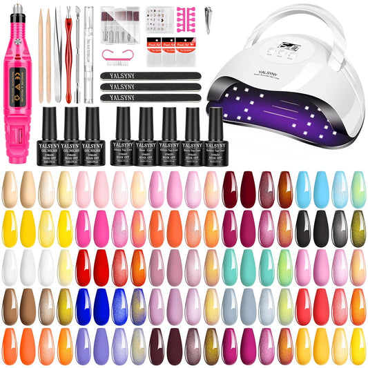 25-Color Gel Nail Polish Starter Kit with UV Nail Lamp – Soak-Off Gel Manicure Set