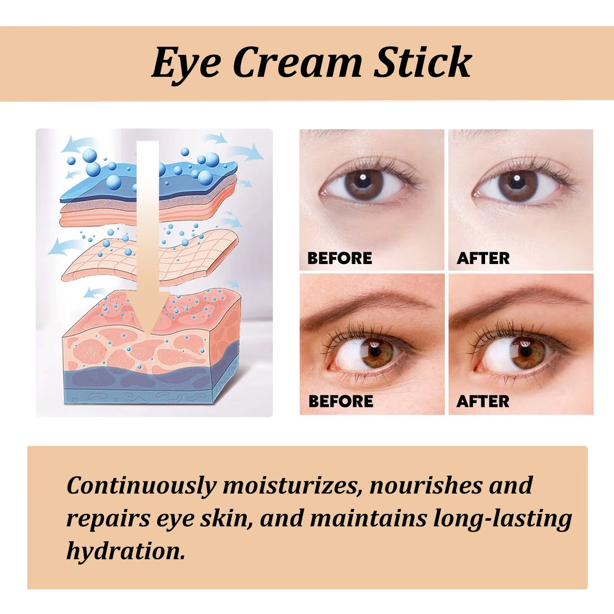 Snail Peptide Eye Cream Stick – Moisturizing Under-Eye Balm