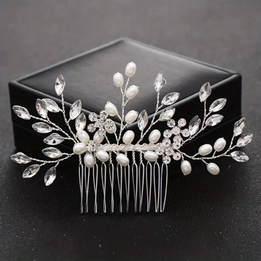 Pearl and Rhinestone Bridal Hair Comb