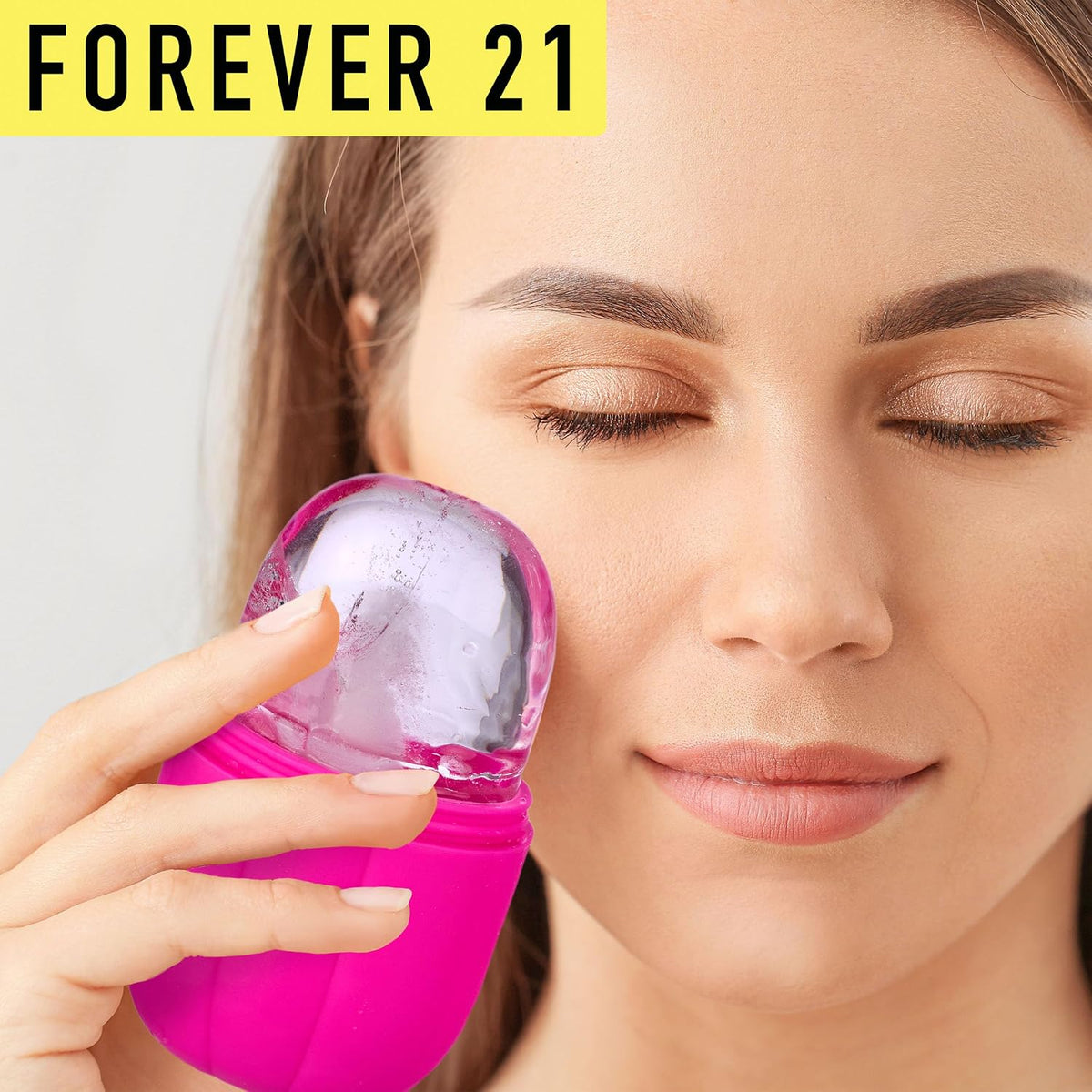 Pink Ice Roller for Face & Eyes – Reusable Facial Ice Mold Massager