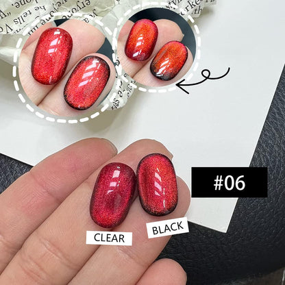 Cat Eye Magnetic Gel Nail Polish Set – 6 Colors with Magnetic Stick
