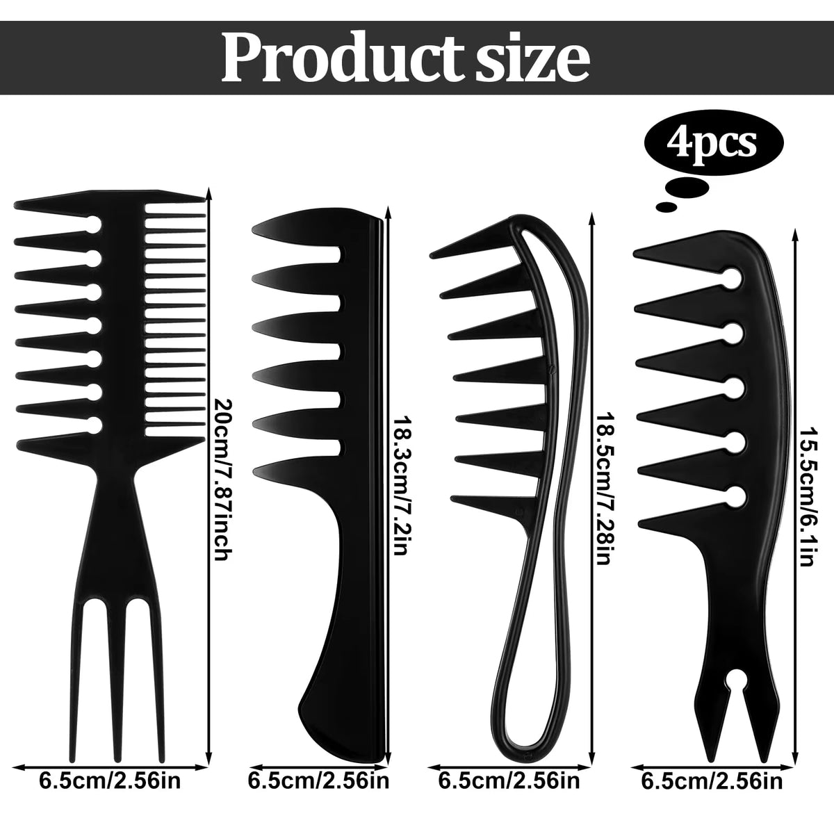 4-Piece Styling Comb Set
