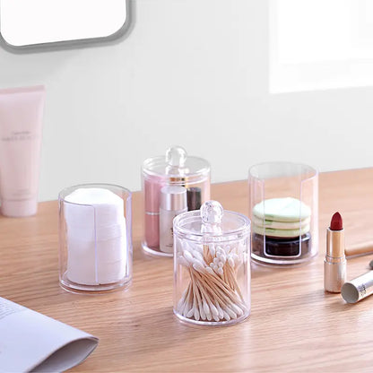 Acrylic Cotton Pad Holder – Clear Storage Shelf with Lid