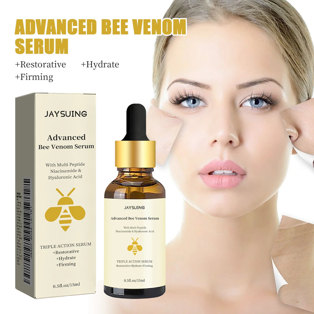 Bee Venom Serum Tighten Lightens Fine Lines Repair Dullness Moisturizing Firming Facial Skin Essence Brightening Skin