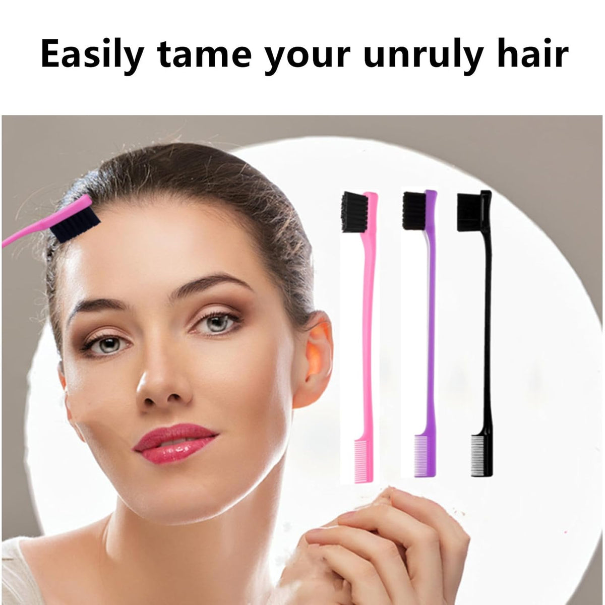 6-Pack Double-Sided Edge Control Hair Brush Set – Slick-Back Styling Brushes