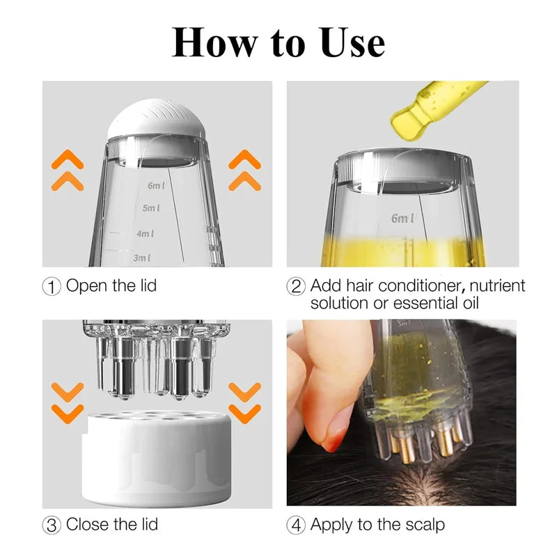 Scalp Oil Applicator Comb – Root Comb Bottle with Massage Comb