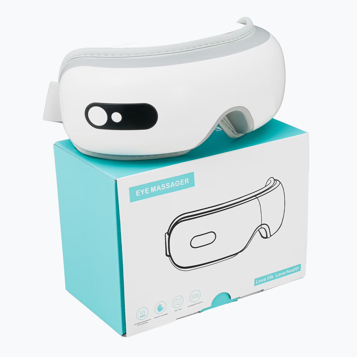 Eye Massager with Heat, Heated Massage Eye Mask with Bluetooth Music | Vibration Massage for Eye Strain, Dry Eyes & Head Tension, Gifts for Women and Men