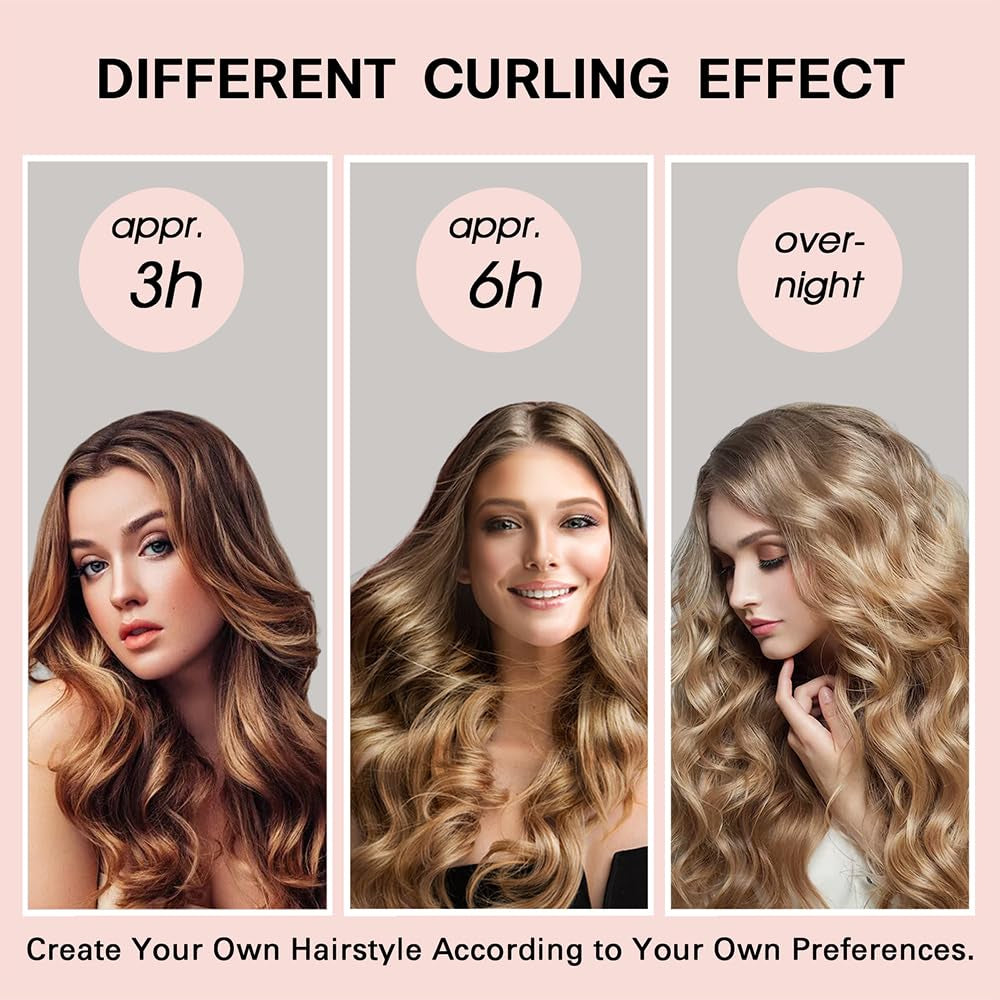 Satin Heatless Curlers Set – Olive Green Curling Rods with Hair Caps and Scrunchies
