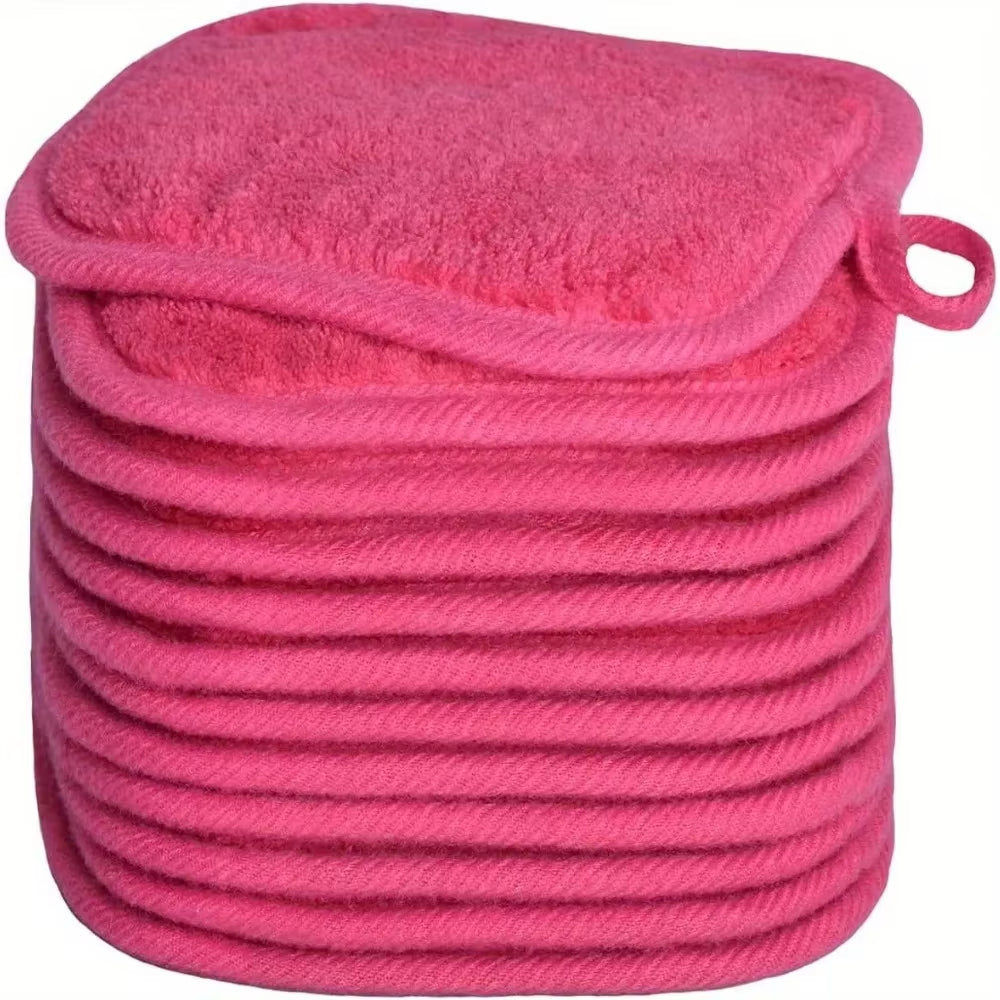 Reusable Microfiber Face Cloths – 12 Pack, Gray, Makeup Remover Towels