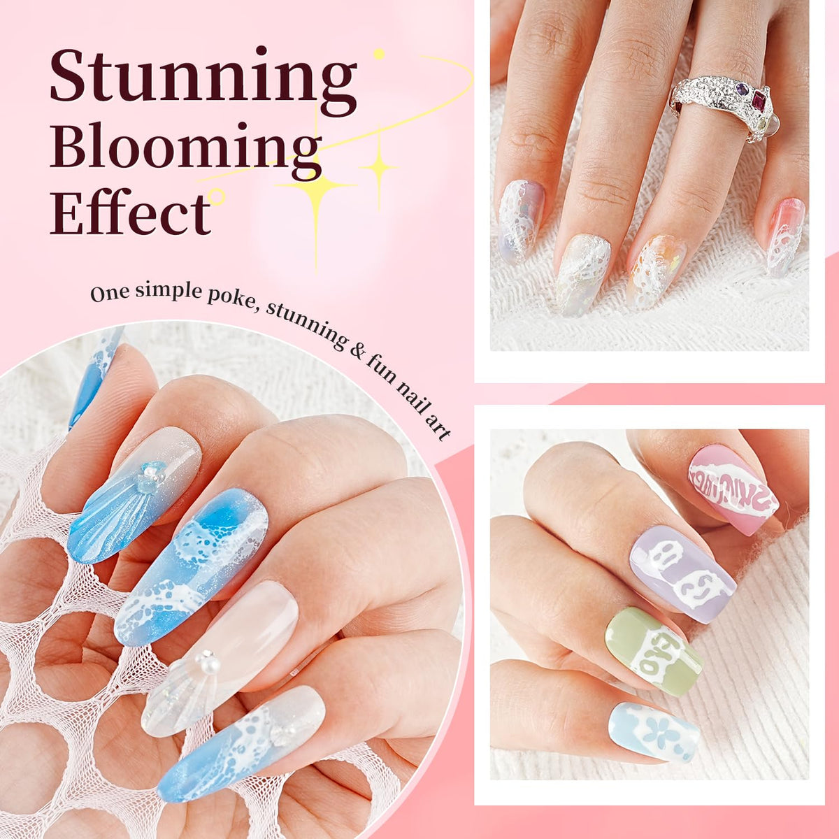 Poke Gel Nail Polish Set 8 Colors with Base Coat and Top Coat