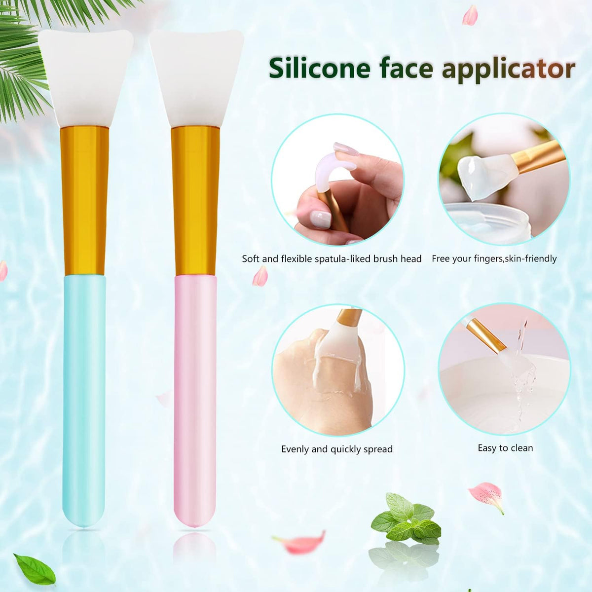 Silicone Face Scrubber Set – 6 Pieces, Face and Lip Scrub Brushes