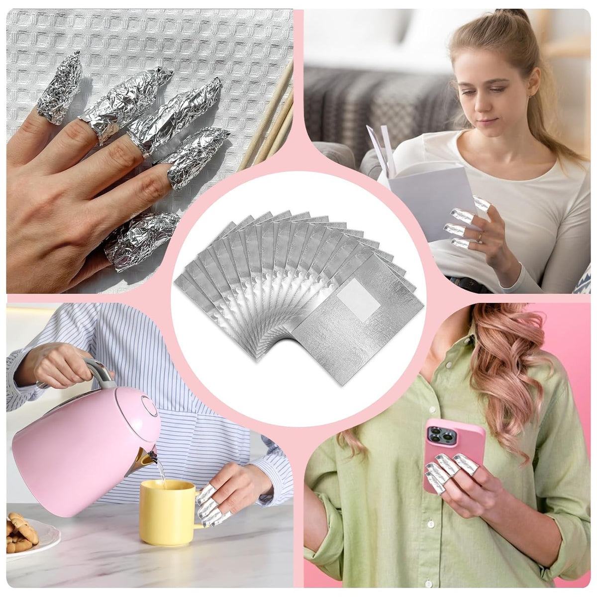 200-Piece Gel Nail Polish Remover Foil Wraps with Cotton Pads