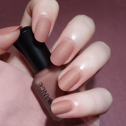 Matte Nude Pink Nail Polish – Quick-Dry Milky Peach Velvet Nail Lacquer