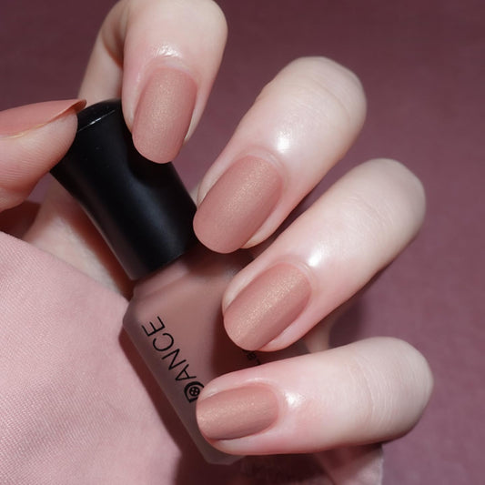 Matte Nude Pink Nail Polish – Quick-Dry Milky Peach Velvet Nail Lacquer