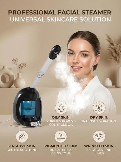 Professional Nano Ionic Facial Steamer – Warm Mist Spa Face Steamer