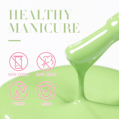 Sheer Green Gel Nail Polish – Soak-Off UV/LED Gel Color, 15 ml