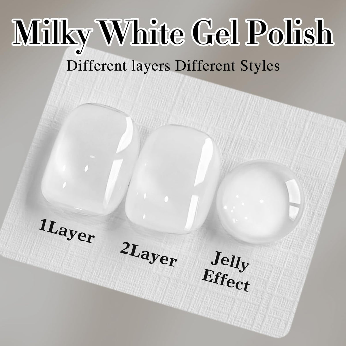 Milky White Sheer Gel Nail Polish – Soak-Off UV/LED Gel Color, 15 ml