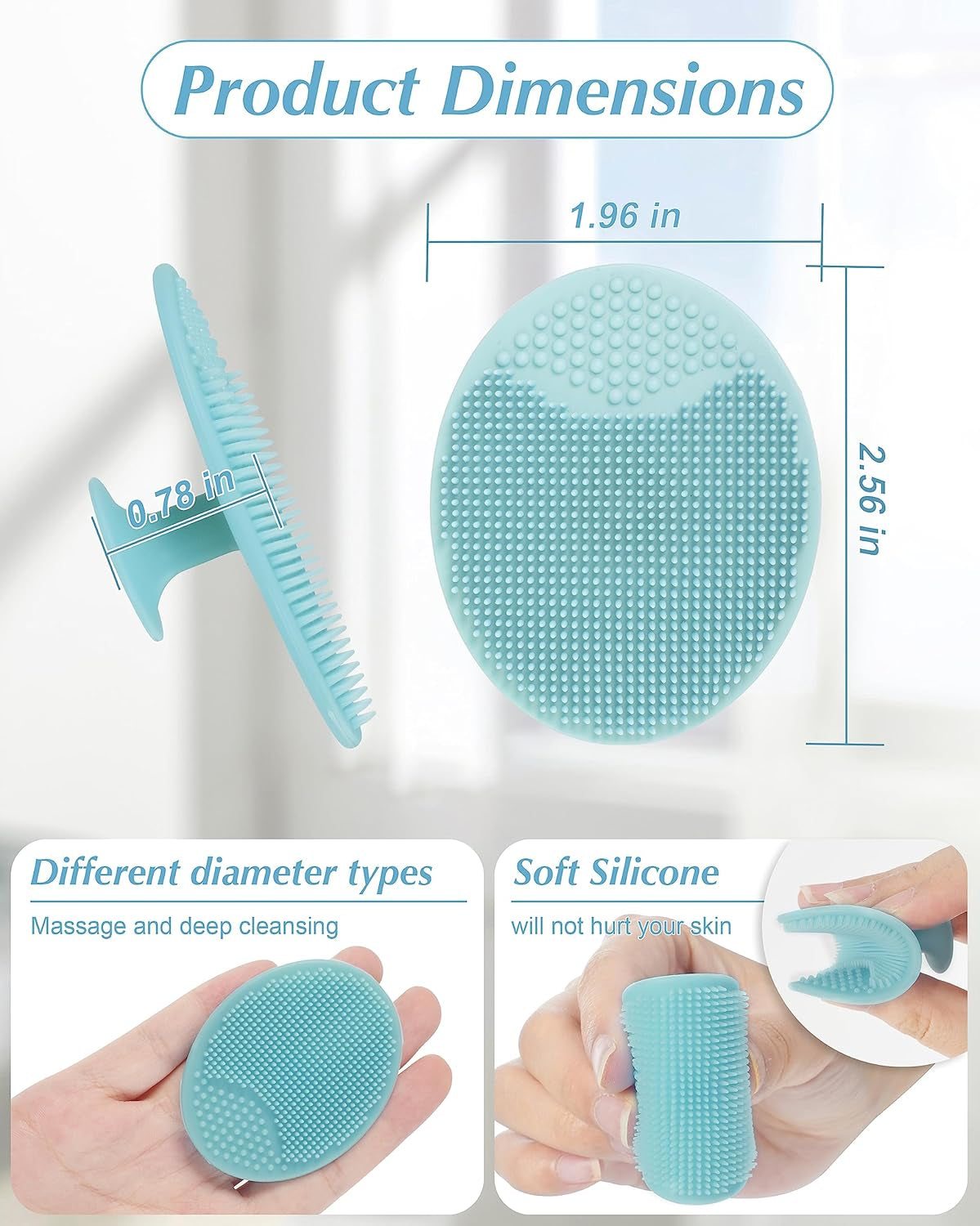 Silicone Face Scrubber Pads – 8 Pack, Mixed Colors