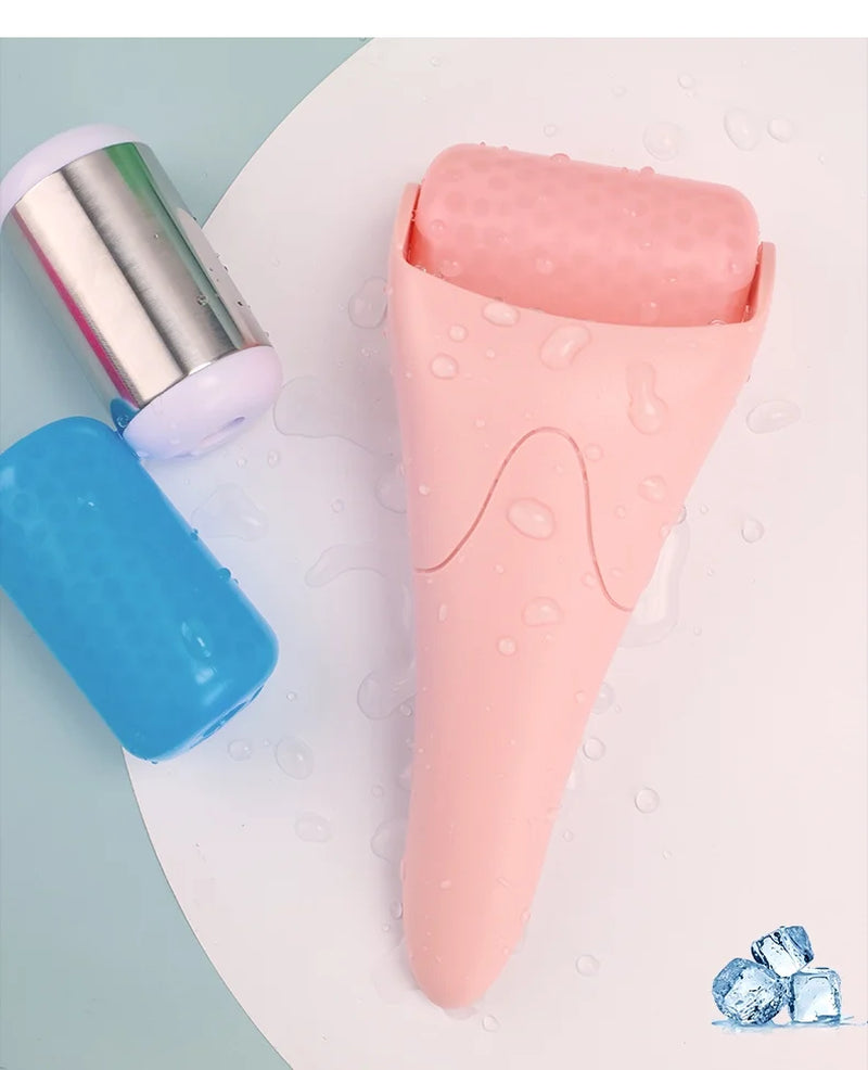 Facial Ice Roller – Handheld Cooling Massage Tool, Pink